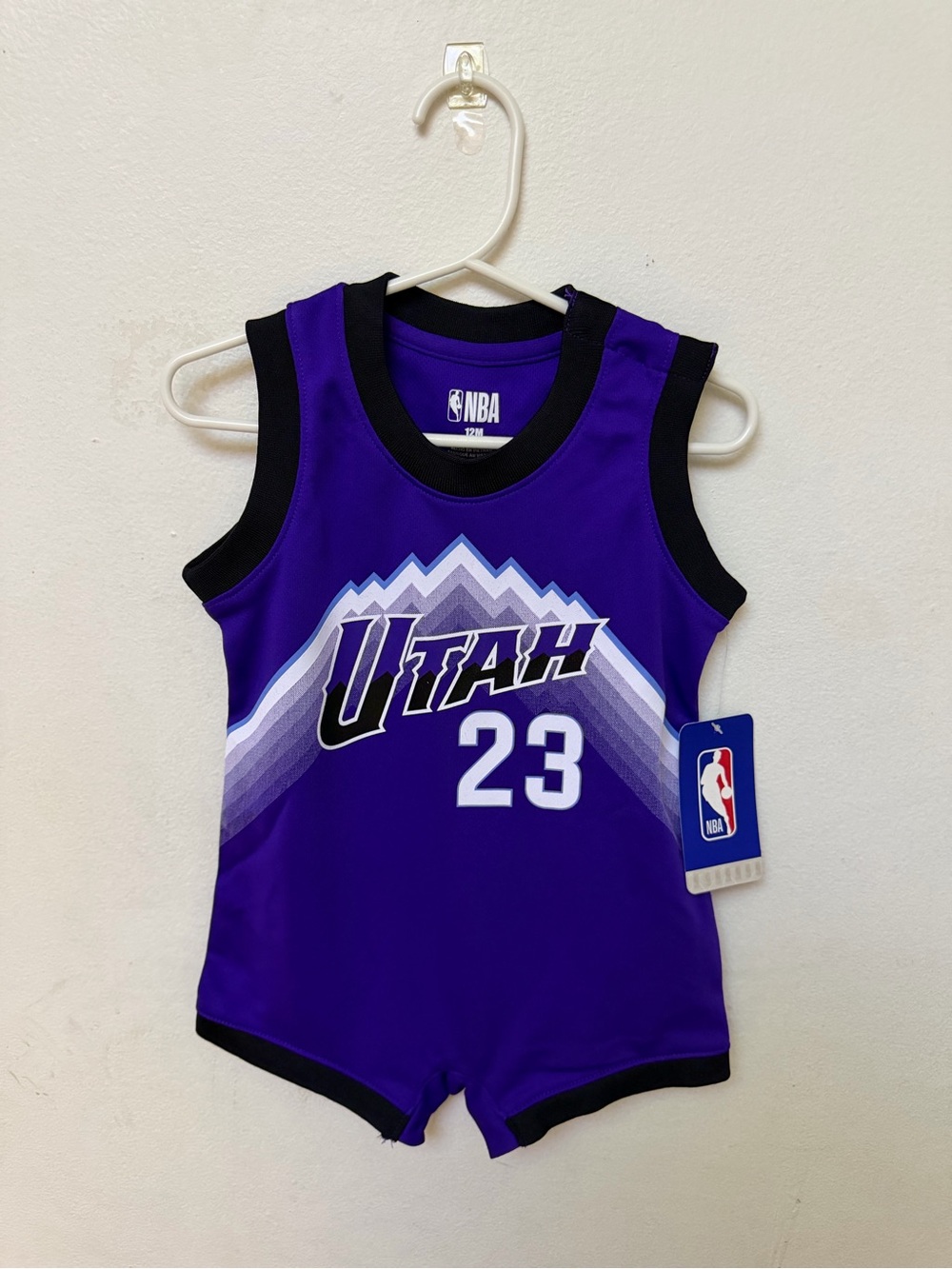 NBA Utah Purple Tank Romper with Number 23